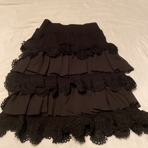 Knitted & knotted skirt black lace flirty size M - Picture 3 of 4